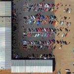 Aerial orthomosiac photography of West Texas Round Up Car Show